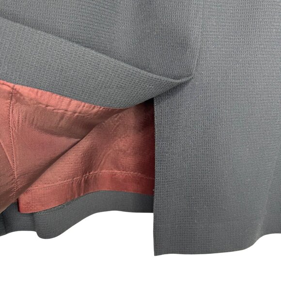 VTG 80s Kasper A.S.L. 8P Dark Blue Ivory Short Sleeve Blazer & Skirt Set Office - Picture 13 of 16